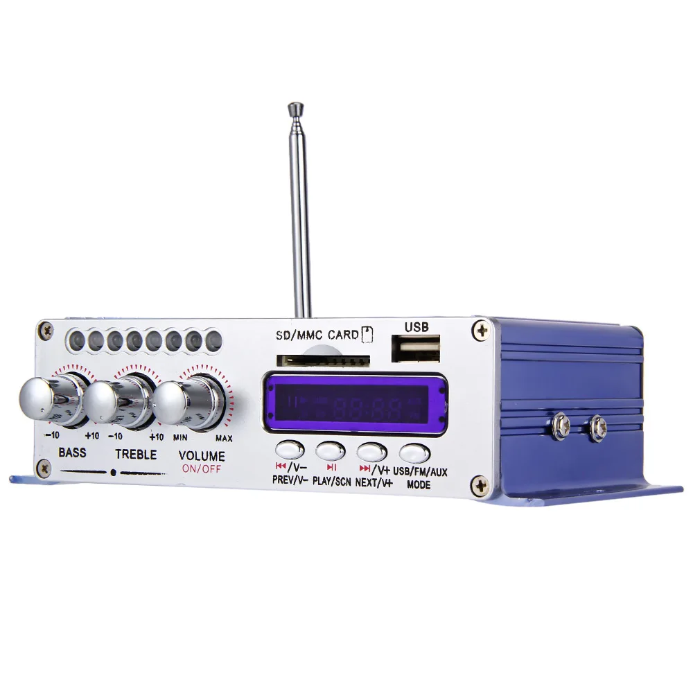 Hi-Fi 12 В стерео Мощность усилитель Авто Аудио Радио MP3 Динамик светодио дный 2