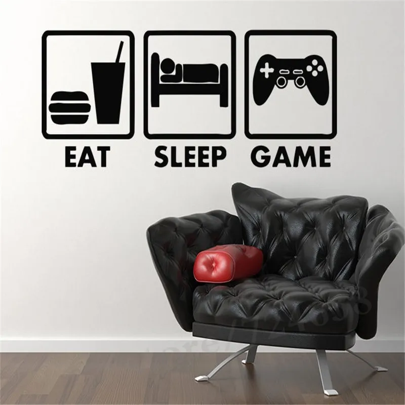 Игровая приставка Eat Sleep для Xbox Ps Wii наклейка на стену детской спальни украшение