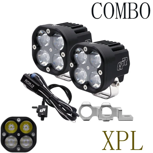 Goldrunway мотоцикл Точечный светильник головной светильник фары GR-X4 XPL 40 Вт Led супер светильник Dc12V Универсальный Мотокросс вспомогательный светильник - Цвет: X4 CREE XPL COMBO