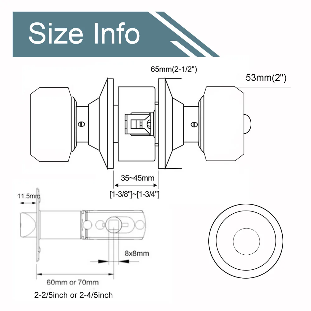 Комплект ручек дверного замка Probrico ручки с поворотом для передней и задней