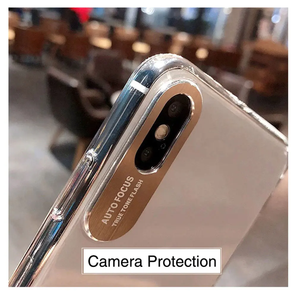 KISSCASE Clear Hard Case For iPhone 7 8 Plus XS Max XR X Metal Camera Protection 6S 6 Funda Coque |