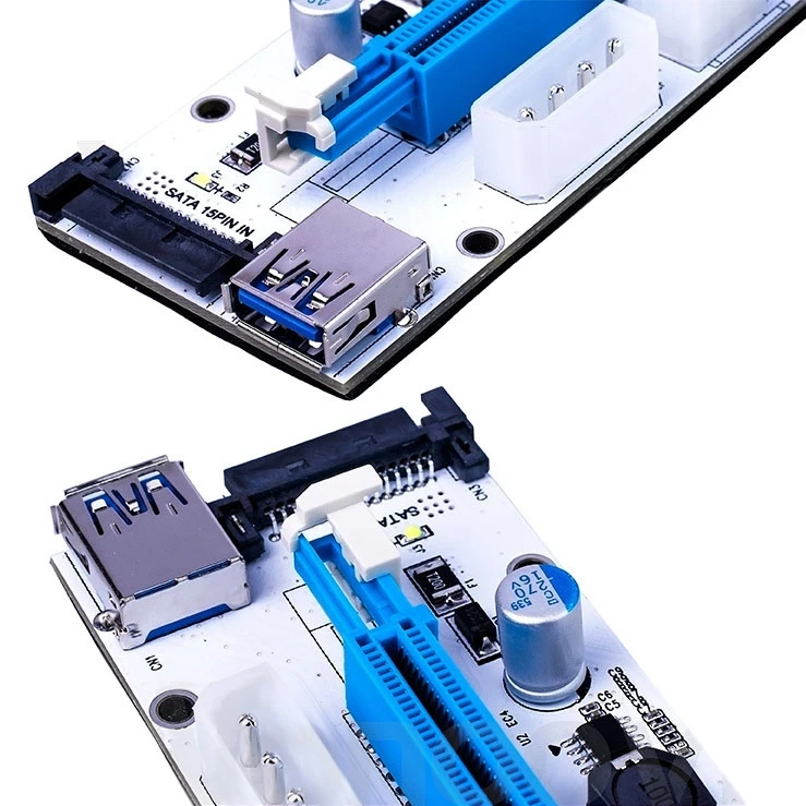 USB 3. 0 PCI E Экспресс 1x до 16x Райзер карта адаптер 15 Pin SATA Power с кабелем 60 см|usb 3.1 pci-e|1x to