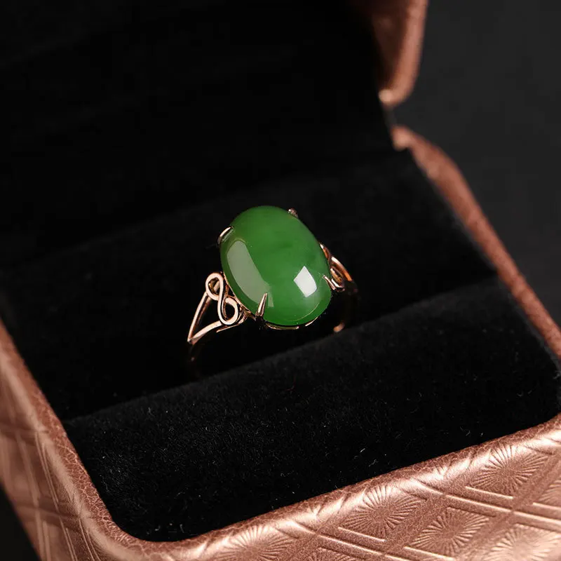 Розовый мужской Джаспер 18 K Сертификат с натуральным нефритом Женский домино