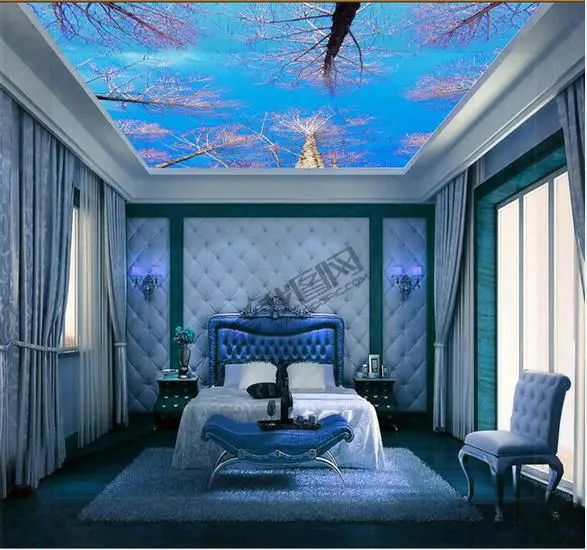 Wallpapers Landscape trees sky ceiling frescoes wallpaper mural wall paper papel de parede stickers wallpaper20151212 | Обустройство