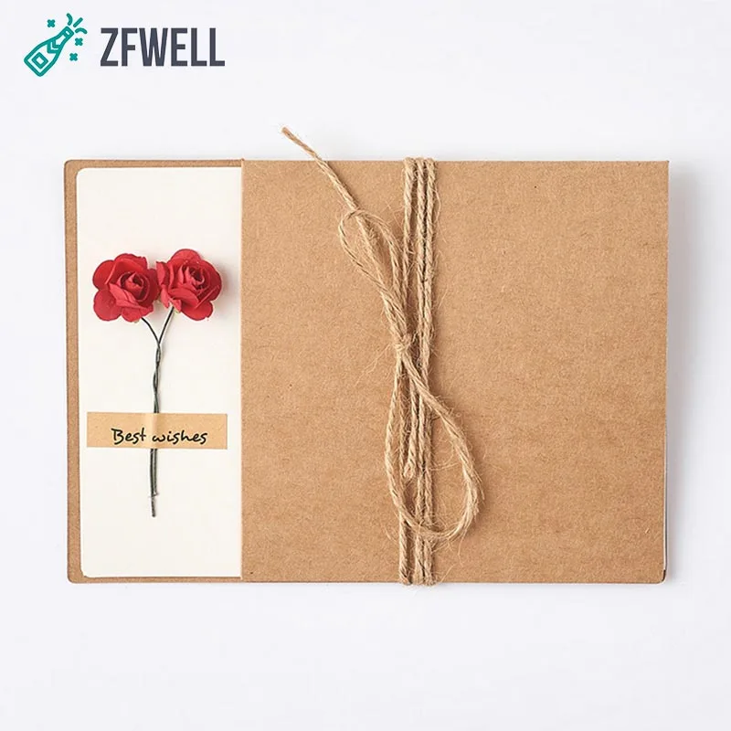 ZFWELL 1 шт. винтажная крафт бумага сушеные цветы сделай сам поздравительная