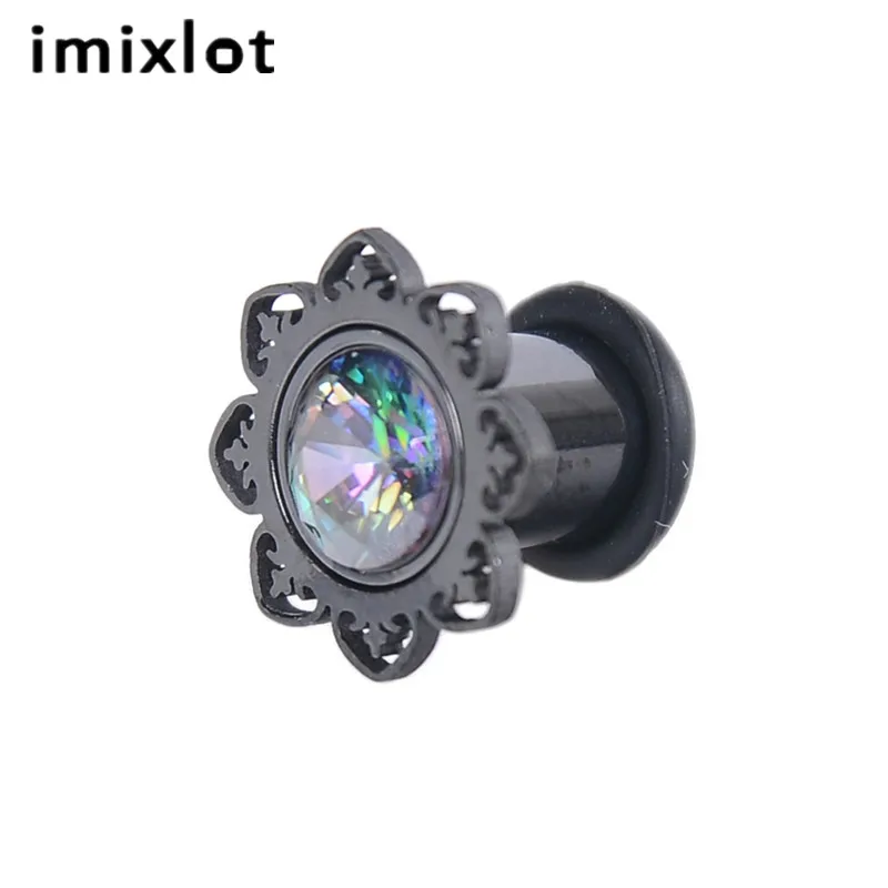 Женские и мужские ушные пробки imixlot черные из нержавеющей стали с расширенным