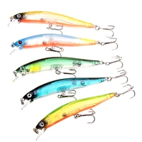 5pcs 9 5cm colorful durable portable fishing lures wobblers minnow 6 hooks 3d eyes crank baits artificial hard baits