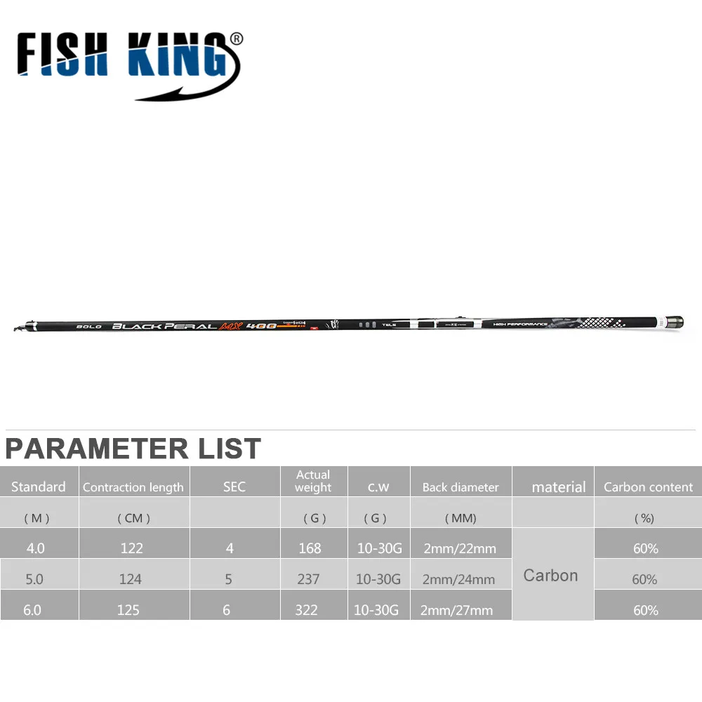 Рыболовная удочка FISH KING удилище из Болонские удилища углеродного материала