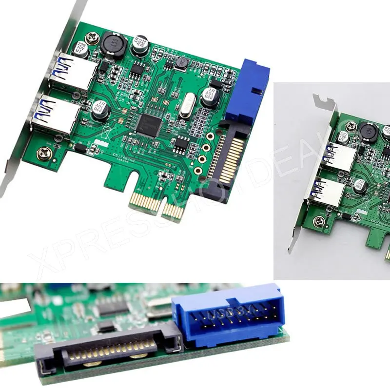 PCI-E USB 3 0 2 порта 20 pin разъем 15-контактный SATA питания с низкопрофильным кронштейном |