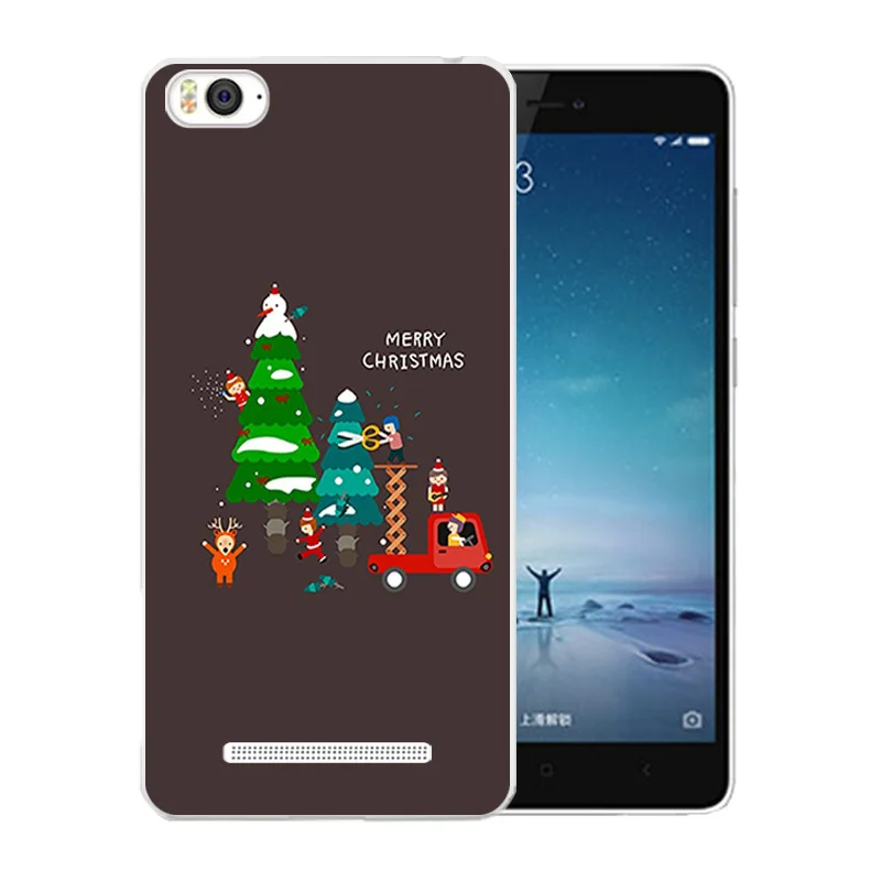 Чехол для Xiaomi Mi 4i Mi4i Mi4C 4C чехол с рисунком Merry X'MAS мягкий из ТПУ роскошный