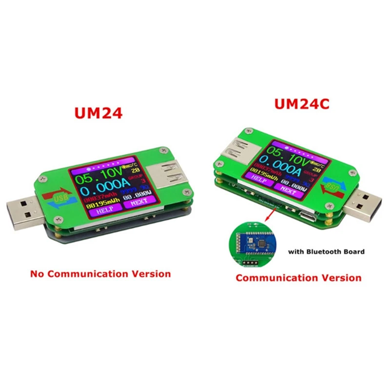 UM24 UM24C USB 2,0 цветной ЖК-дисплей тестер напряжения измеритель тока Вольтметр Amperimetro измерение заряда батареи сопротивление кабеля