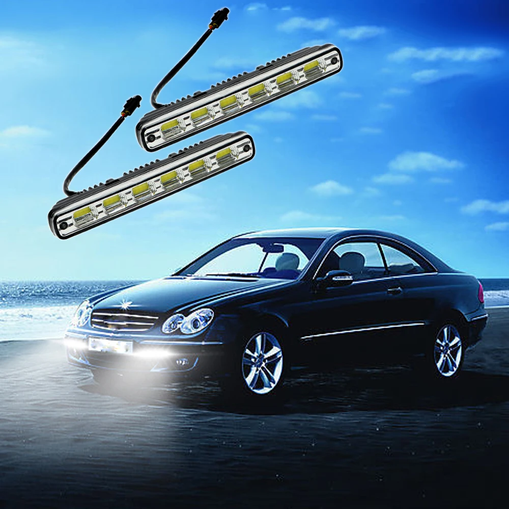 

2Pcs 6leds LED Car Fog Lamps Waterproof Car-styling COB LED DRL Daytime Running Light Auto Day Driving Lamp Super Bright