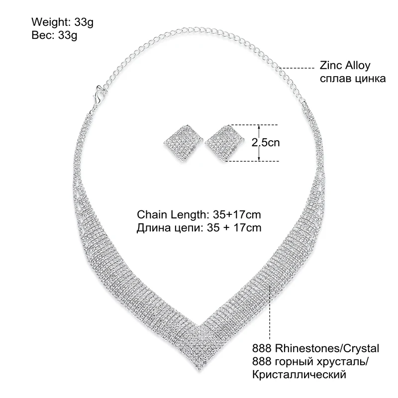 Mecresh Luxury Classic Crystal Bridal Jewelry Set for Women Clear Rhinestone Wedding Bracelets Necklace Sets 2018 TL475+SL341 | Украшения и
