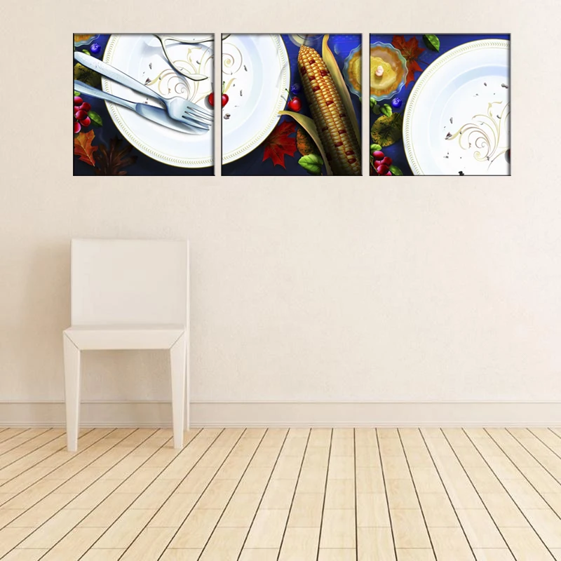 3 шт. посуда Реалистичная натюрморт кухня декоративная холст печать живопись