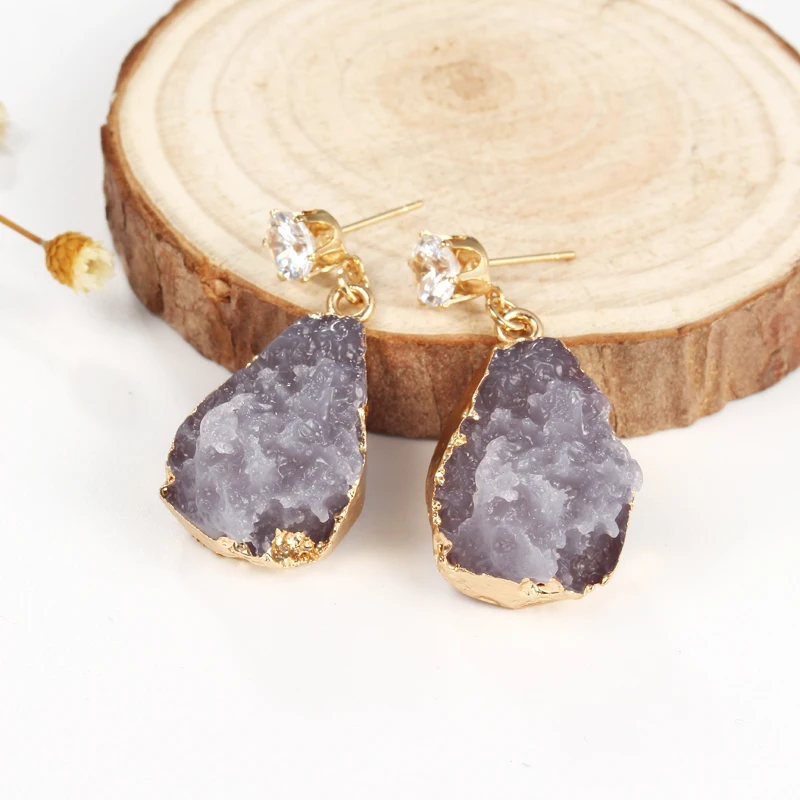 Женские серьги-подвески Drusy с искусственным камнем Ювелирное Украшение