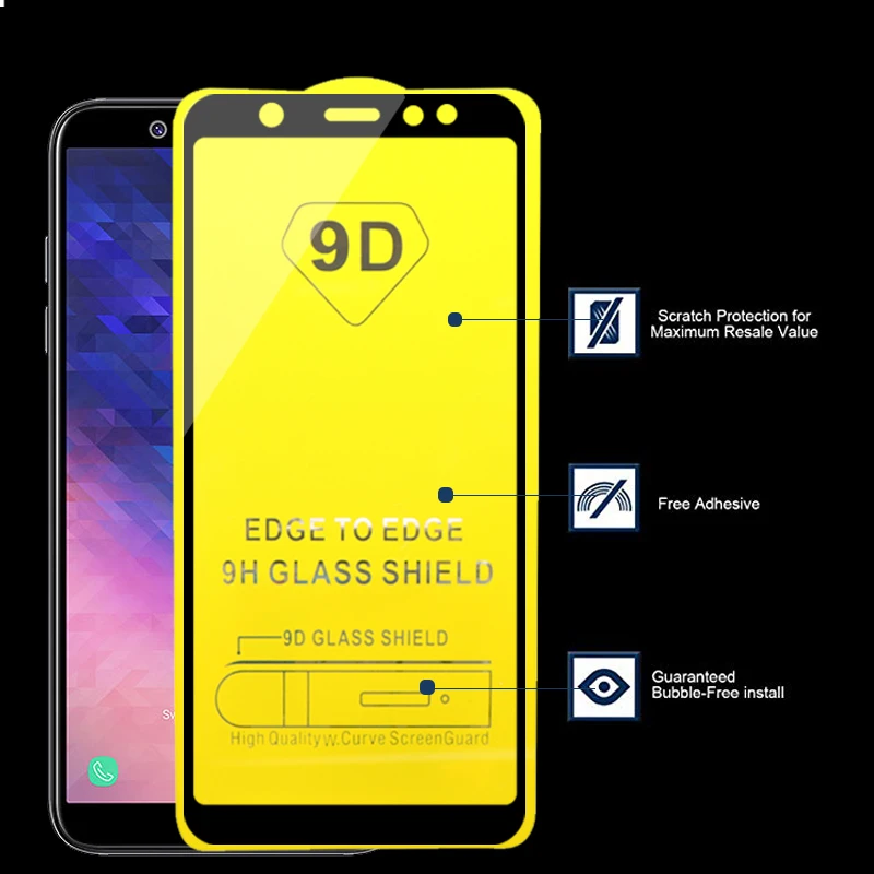 2 шт. 9D Защитное стекло для Samsung Galaxy A6 A7 A8 2018 Plus A3 A5 2017 защита экрана A 5 6 7 8 полное