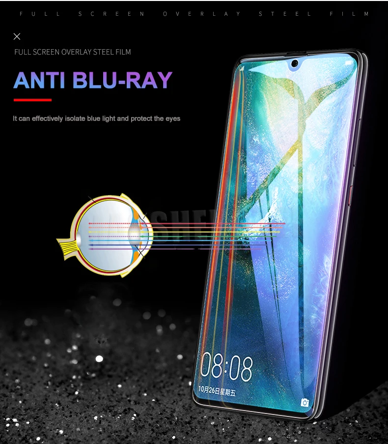 Закаленное стекло 2 шт./лот для Huawei Honor 10i 20i защита экрана 9H анти Blu Ray закаленное
