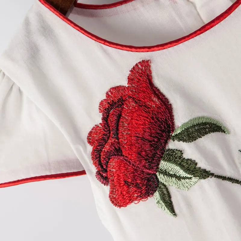 Childdkivy Rose Embroidery Girls Princess Dress 2020 Kids Summer For 4-12 Years Children Party Clothes | Детская одежда и обувь