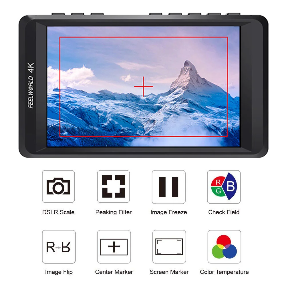 Feelworld FW450 дюймов 4 5 DSLR камера поле мониторы ips Малый HD 1280x800 К к HDMI вход выход легкий