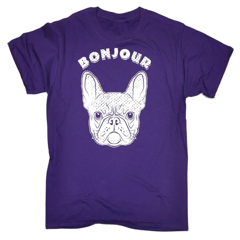 Bonjour Frenchie Мужская футболка на день рождения Французский бульдог щенок милый