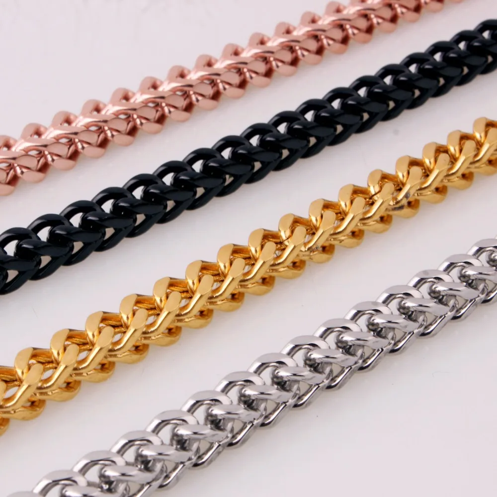 6MM New Arrive Stainless Steel Silver Color/Golden/Black/Rose Golden Lobster Buckle Figaro Wheat Chain Men's Women's Necklace |