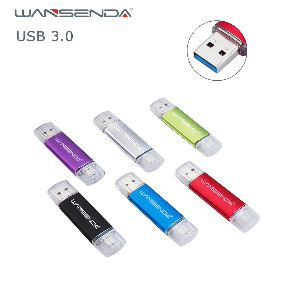 

Wansenda USB 3.0 USB Flash Drives High Speed Pendrive 16GB 32GB 64GB 128GB 256GB OTG Pen Drive for Android System With Micro USB