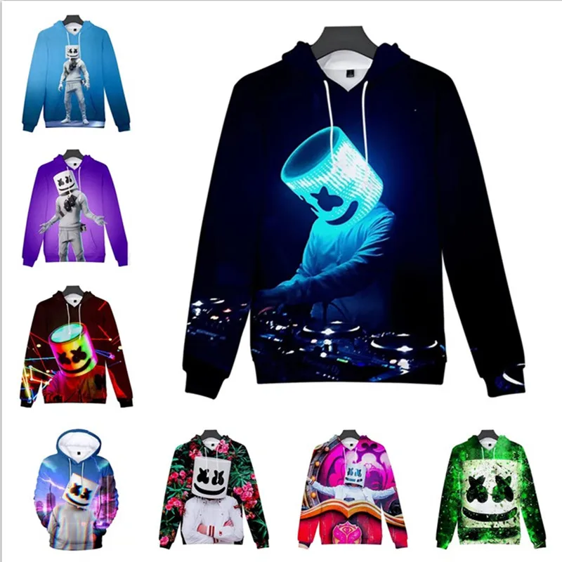 DJ Marshmellow толстовки 8 цветов ZSQH Marshmello новый стиль Топ косплей костюм для детей wo