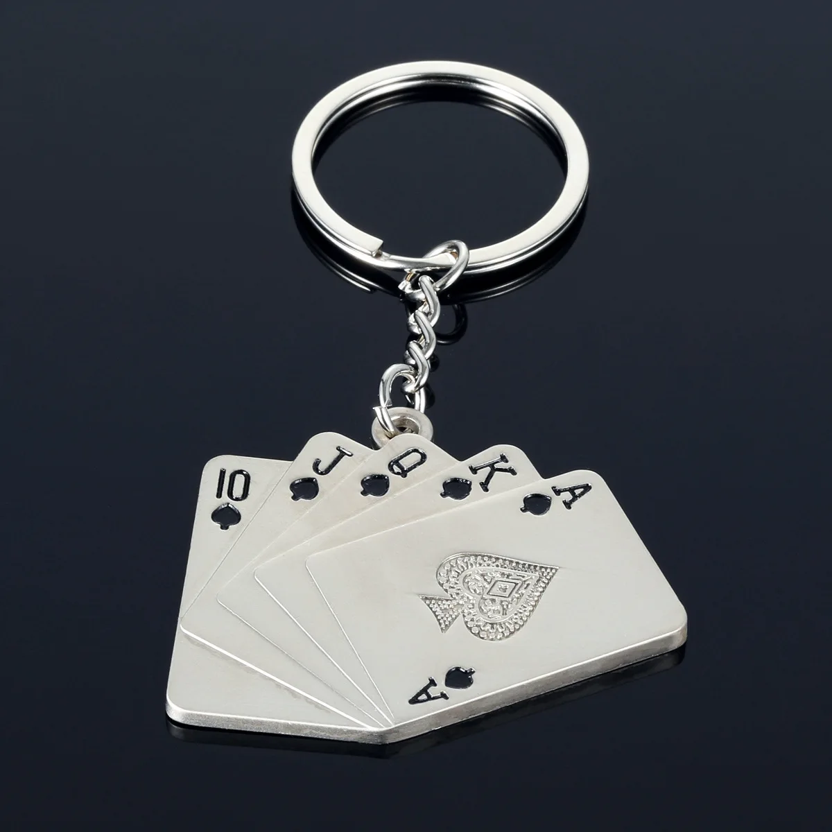 Indusleaves Creative Gift Personality Good Luck Spades Playing Cards Metal Keychain Advertising Keyring Pendant | Украшения и