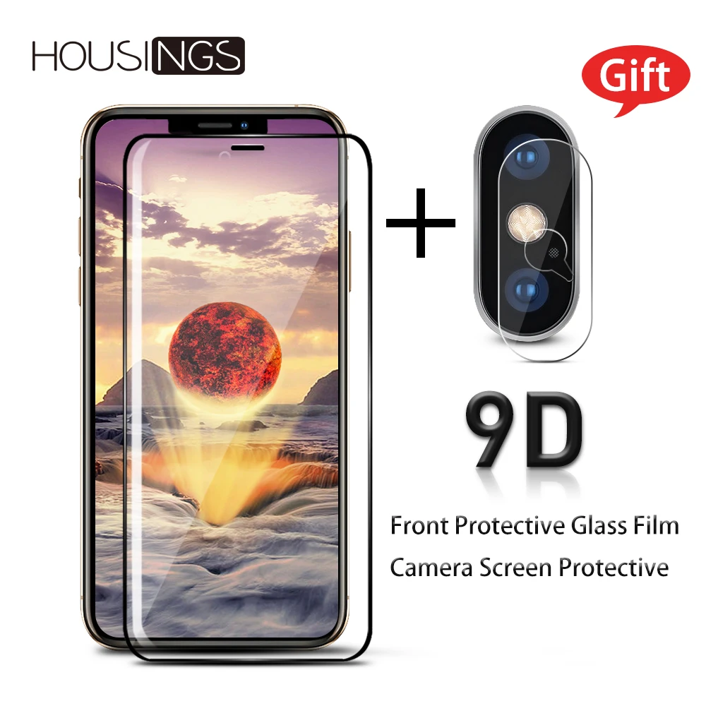 9D протектор экрана телефона Закаленное стекло пленка для iphone X 7 6 8 6S plus XS XR Max