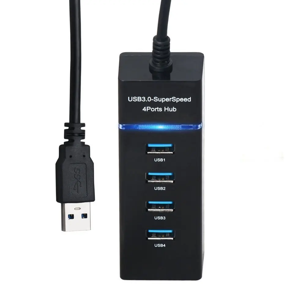 Ультратонкий портативный USB разветвитель 4 порта 3 0 со светодиодсветильник