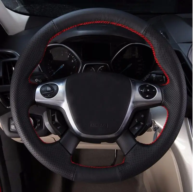 Автомобильные аксессуары натуральная кожа чехол рулевого колеса автомобиля для