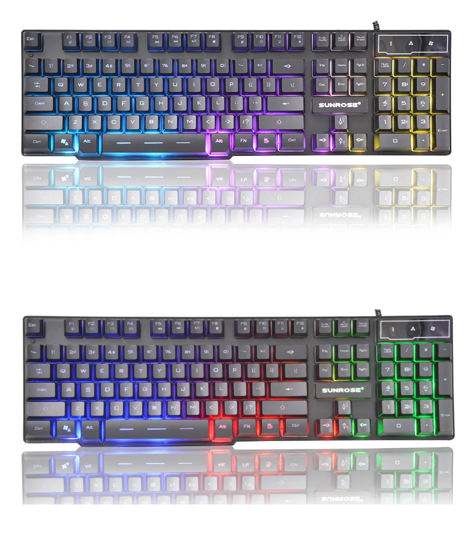Клавиатура ПК Компьютерная игровая с подсветкой RGB механическая клавиатура на ощупь русский геймер USB Проводная 104 клавиш стандартная водонепроницаемая