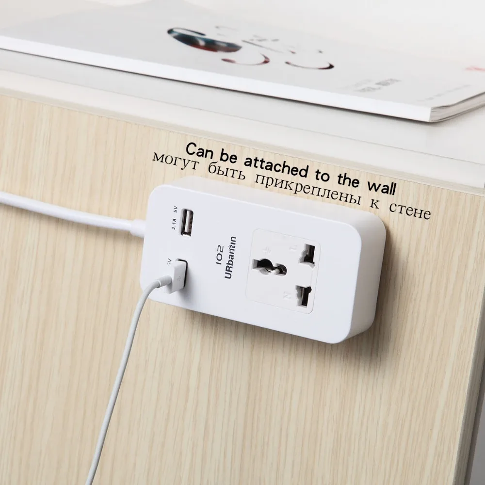 Urbantin 1AC розетки 2 выходами USB сетевой фильтр Цвет Смарт быстрой зарядки разъем с ЕС