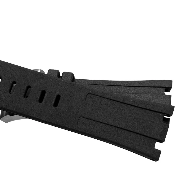 

28mm Watchband Straps Rubber Silicone Soft Bracelet steel buckle for AP sprot Watches men Luxury Brand bands black color