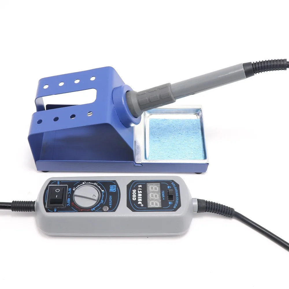 SAIKE 908D 220 В/110 В паяльная станция Мини Портативный Регулируемый паяльник инструмент для сварки ремонт ЕС разъем