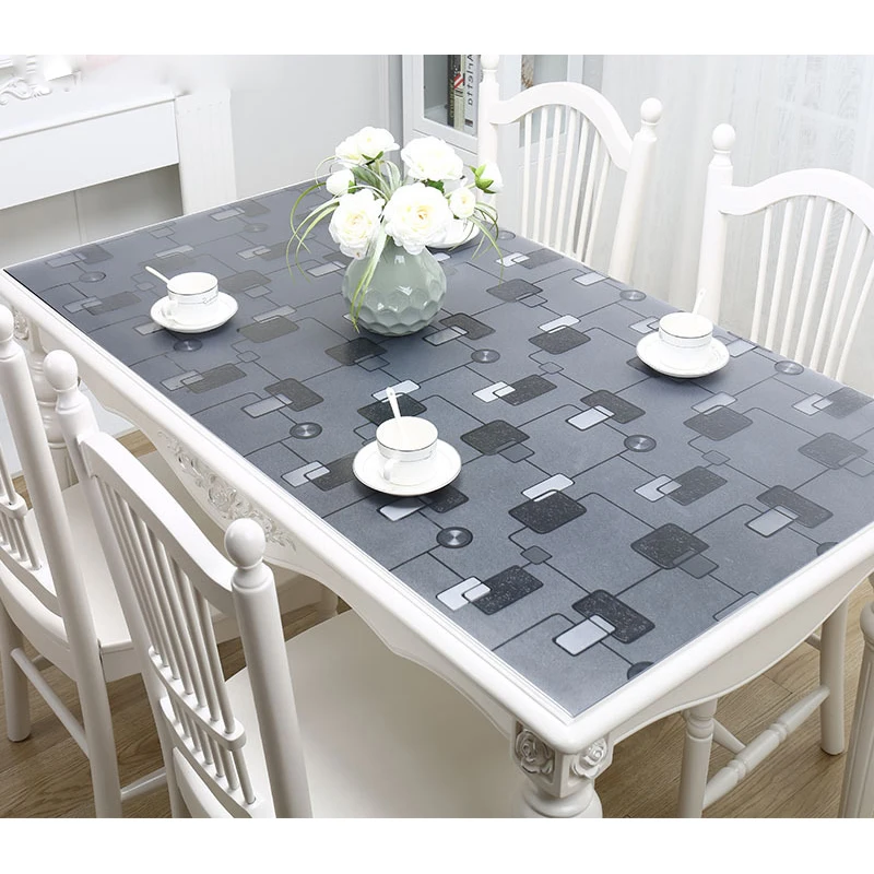 Мягкое стекло ПВХ водонепроницаемая Скатерть Прозрачный матовый журнальный