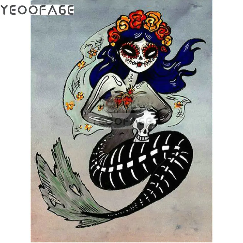 Алмазная вышивка 5D русалка на Хэллоуин|Алмазная мозаика и вышивка| |