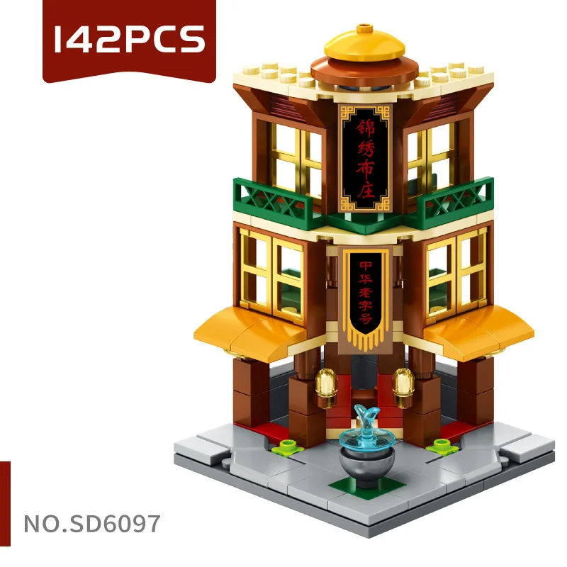 SD6040 142 PCS Строительный блок DIY мини-уличный вид сборка город мини-уличный магазин игрушек розничный магазин KFCE McDonald для детей обучающая игрушка - Цвет: SD6040 142 PCS