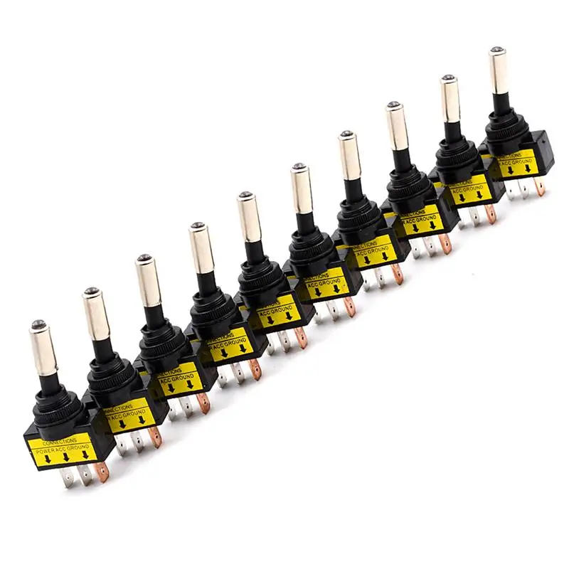 10 шт 12V 20A 3 контактный Вкл/Выкл светодиодный Переключить ползунковый