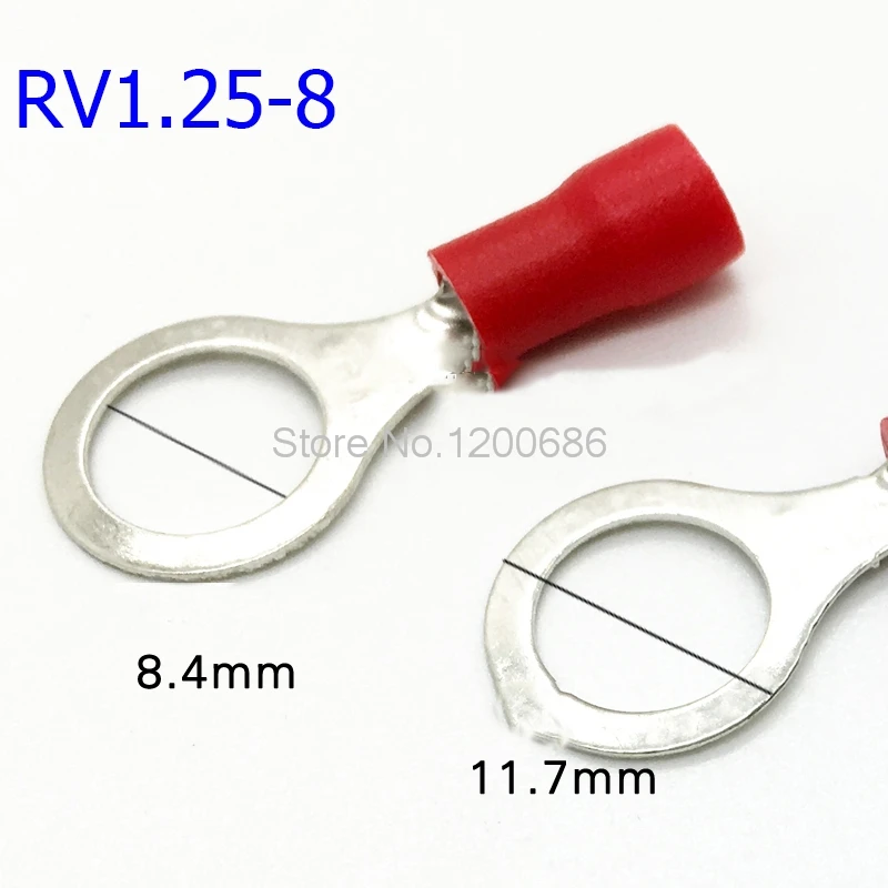 

RV1.25-8 round cold crimp terminal O-type terminal RV1-8 terminal 100 only