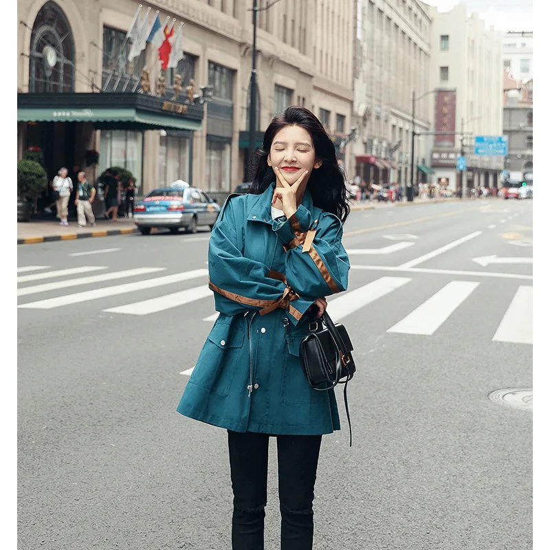Шикарный женский тренчкот весна 2019 ветровка свободного кроя повседневная