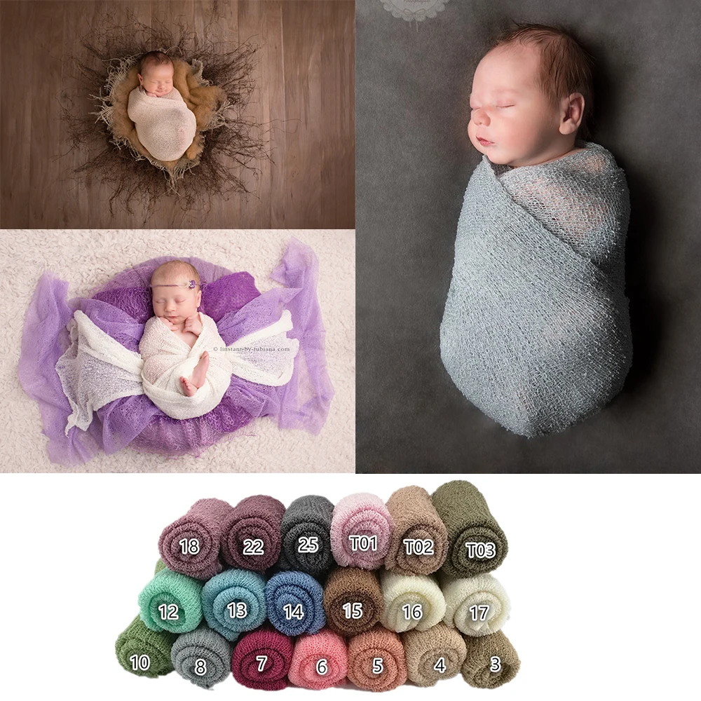 

Knit Stretch Wraps Swaddle for Newborn Photography Props Baby Kids Wrap Receiving Blankets Cloth Accessories for Photo shooting