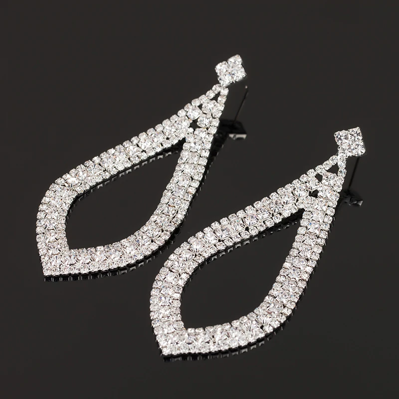 Женские серьги с кристаллами YFJEWE большие для невесты E352|bride earrings|earrings forearrings for women