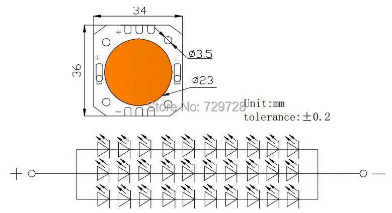 China Guangzhou 30W warm white led COB modules(chip brand is Epileds) used for floodlight | Light Beads