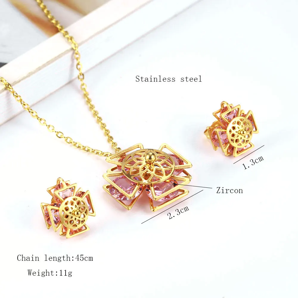 Комплект украшений из ожерелья и серёг нержавеющей стали | Украшения аксессуары