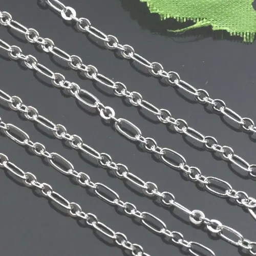 Free shipping!!!! 100m/lot Dull silver tone 2mm Width chain findings