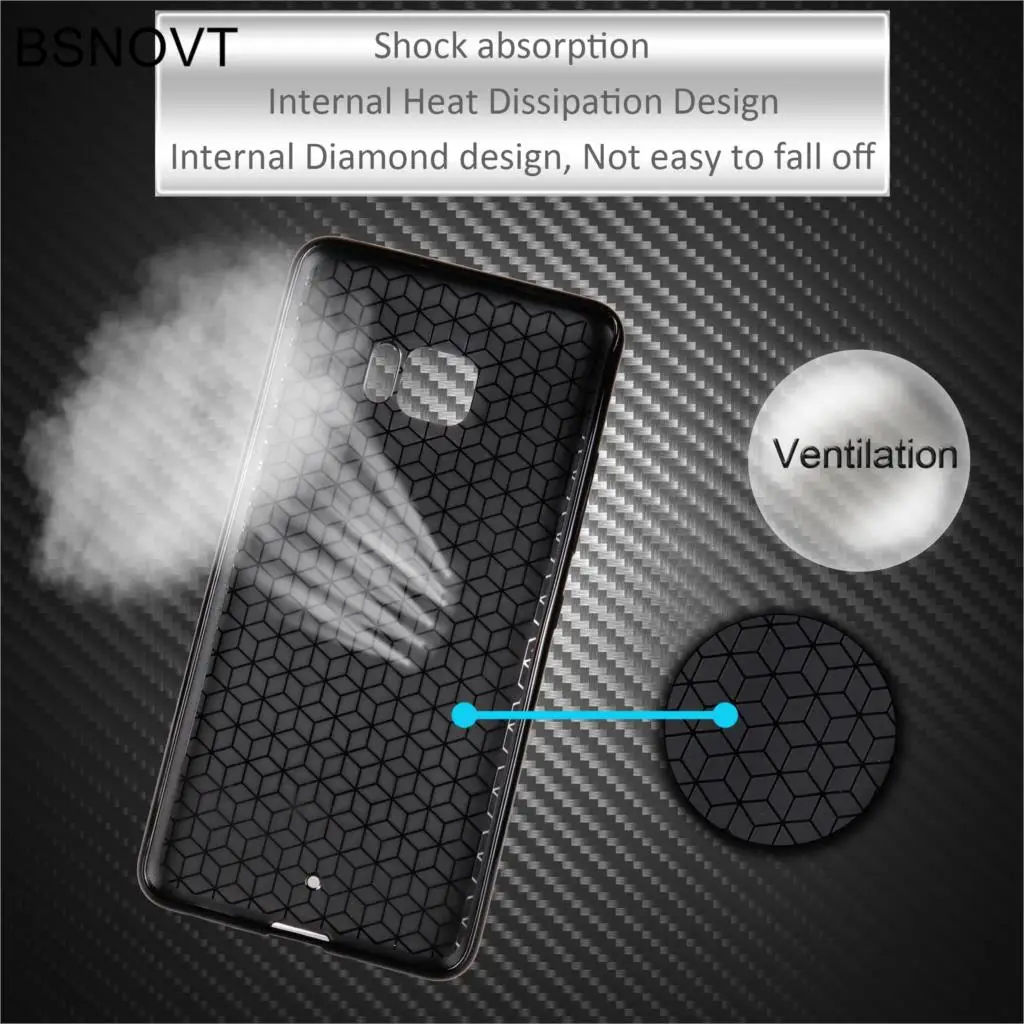 sFor HTC U Ultra Cover For Ocean Note Case Soft Carbon fiber Slim TPU Phone Ultra{ |