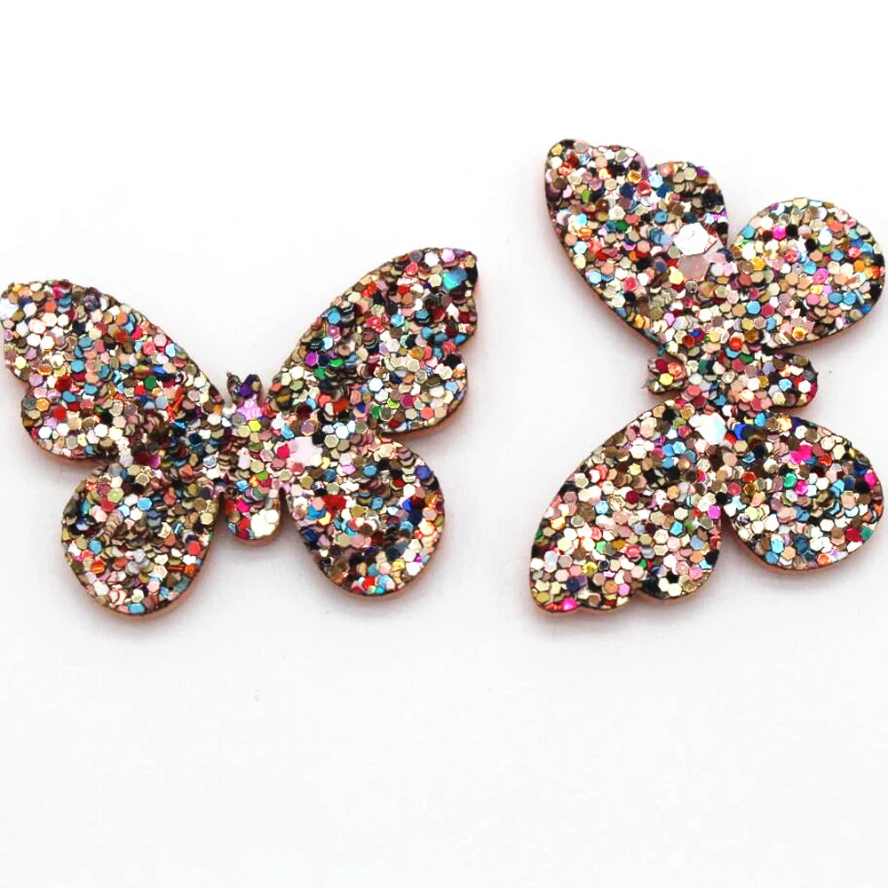 40x30mm10pcs colorful applique butterfly hair clips blonde light DIY children's headdress crafts accessories clothing hat mixed | Дом и