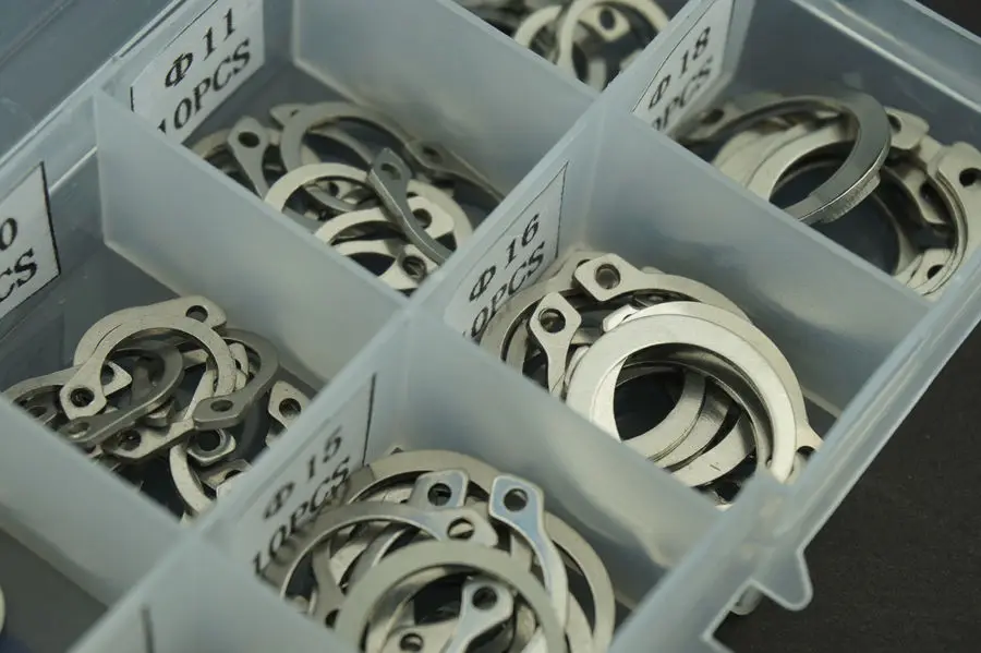 100PCS/Lot 304 Stainless Steel Circlip Retaining Ring Snap Assortment Kit With box | Обустройство дома