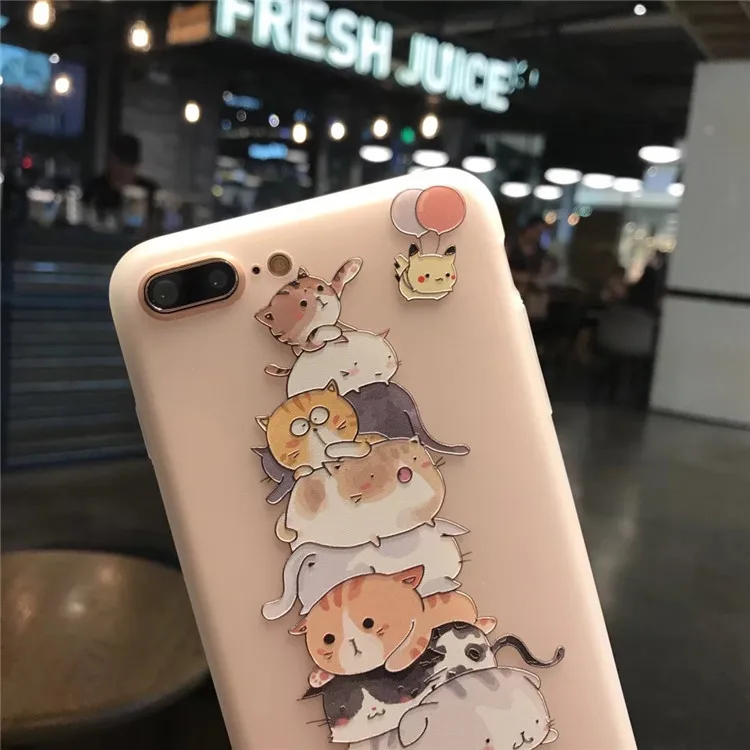 Рельефный озорной человек Пирамида кошка чехол для телефона с кроликом iPhone X 8 7 Plus